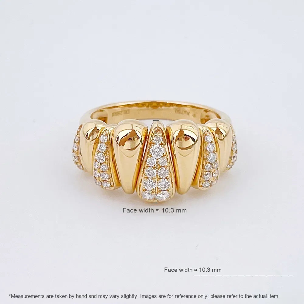 0.29 ctw Cross Round-Cut Lab-Grown Diamond Band in 18K Yellow Gold