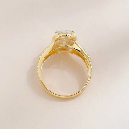 4.04 ct Vintage Oval-Cut Lab-Grown Diamond Ring in 18K Yellow Gold – APYFR0390-Y