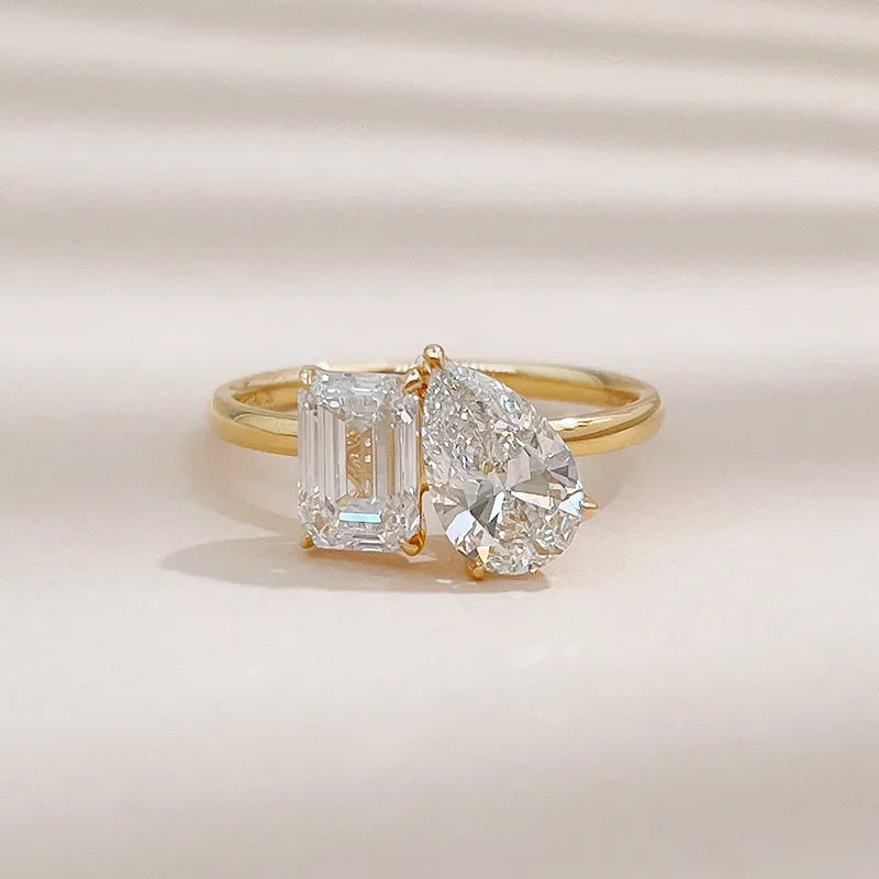 2.12 ctw Vintage Mixed-Cut Lab-Grown Diamond Ring in 18K Yellow Gold – APYFR0392-Y