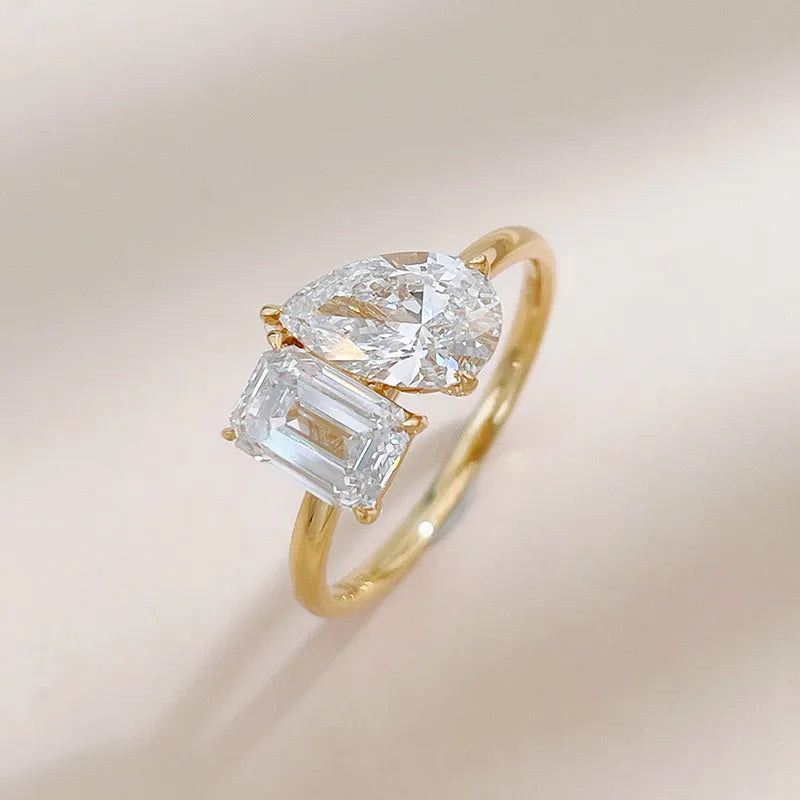 2.12 ctw Vintage Mixed-Cut Lab-Grown Diamond Ring in 18K Yellow Gold – APYFR0392-Y