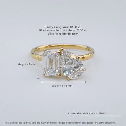 2.12 ctw Vintage Mixed-Cut Lab-Grown Diamond Ring in 18K Yellow Gold – APYFR0392-Y