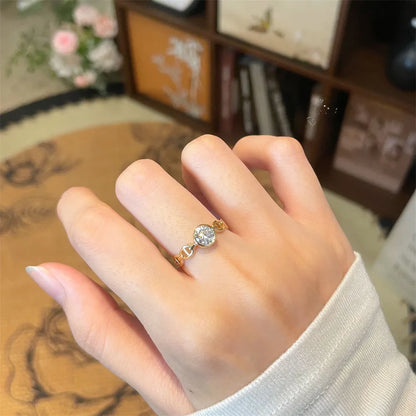 0.54 ct Minimalist Round-Cut Lab-Grown Diamond Ring in 18K Yellow Gold – APYFR0393-Y