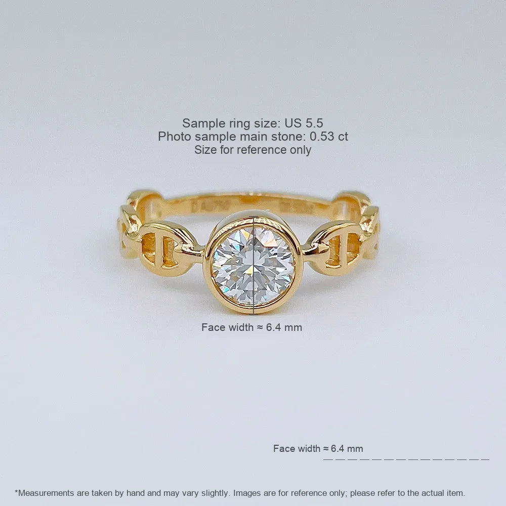 0.54 ct Minimalist Round-Cut Lab-Grown Diamond Ring in 18K Yellow Gold – APYFR0393-Y