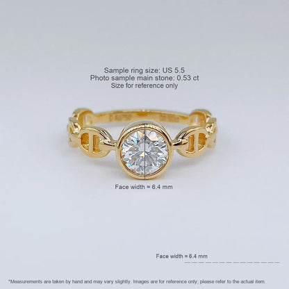 0.54 ct Minimalist Round-Cut Lab-Grown Diamond Ring in 18K Yellow Gold – APYFR0393-Y