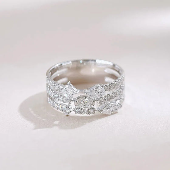 1.1 ctw Celestial Mixed-Cut Lab-Grown Diamond Band in 18K White Gold