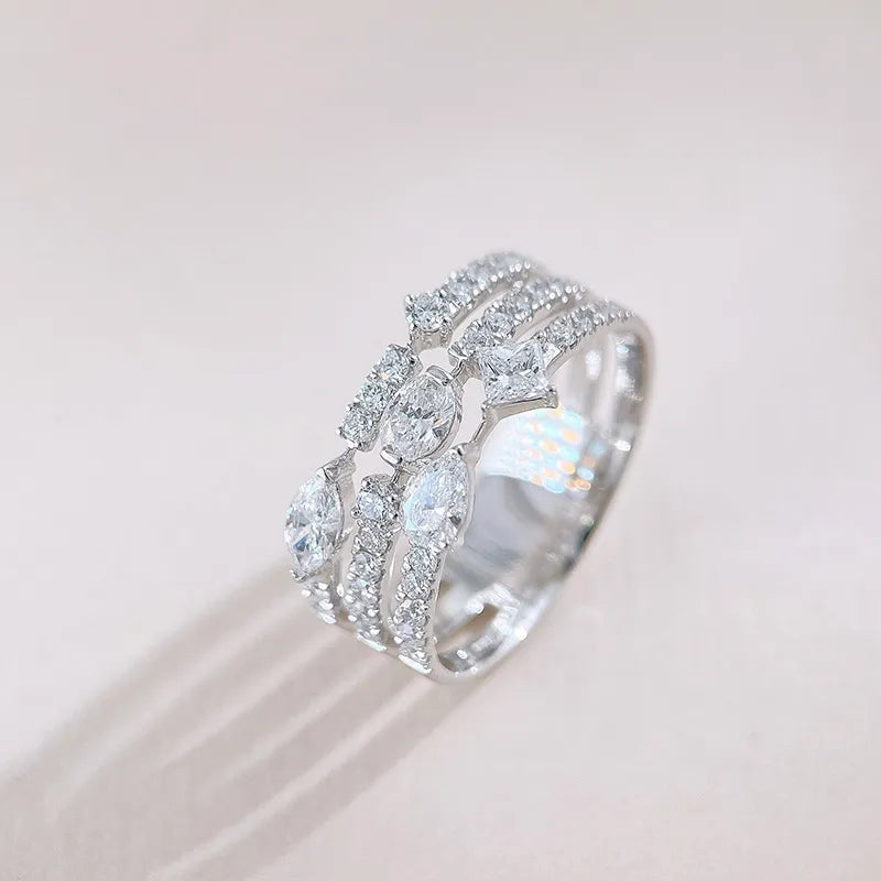1.1 ctw Celestial Mixed-Cut Lab-Grown Diamond Band in 18K White Gold – APYFR0394-W