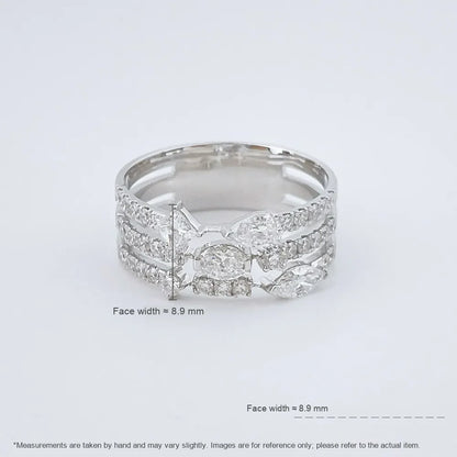 1.1 ctw Celestial Mixed-Cut Lab-Grown Diamond Band in 18K White Gold – APYFR0394-W