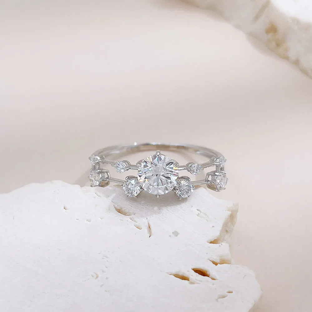 0.54 ct Celestial Six-Prong Round-Cut Lab-Grown Diamond Ring in 18K White Gold – APYFR0395-W