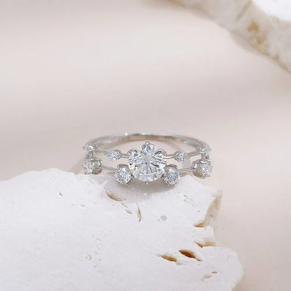 0.54 ct Celestial Six-Prong Round-Cut Lab-Grown Diamond Ring in 18K White Gold – APYFR0395-W