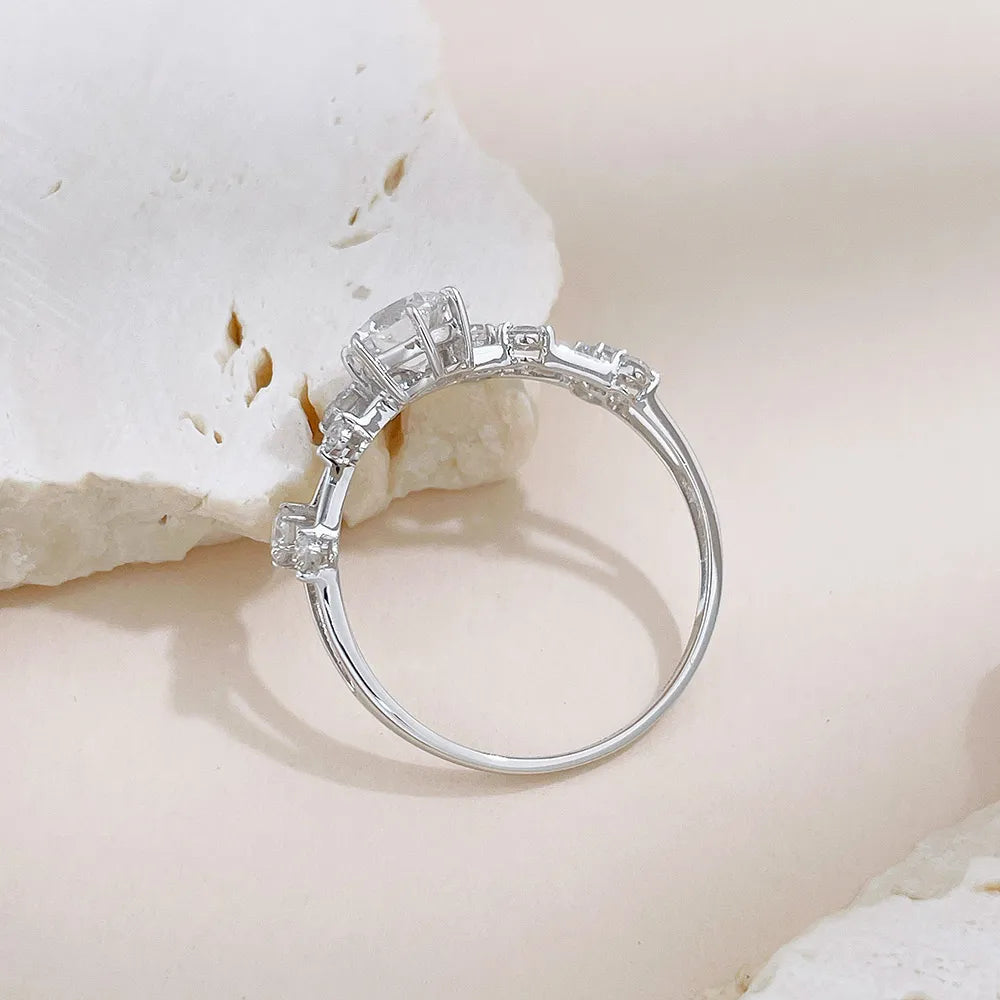 0.54 ct Celestial Six-Prong Round-Cut Lab-Grown Diamond Ring in 18K White Gold – APYFR0395-W