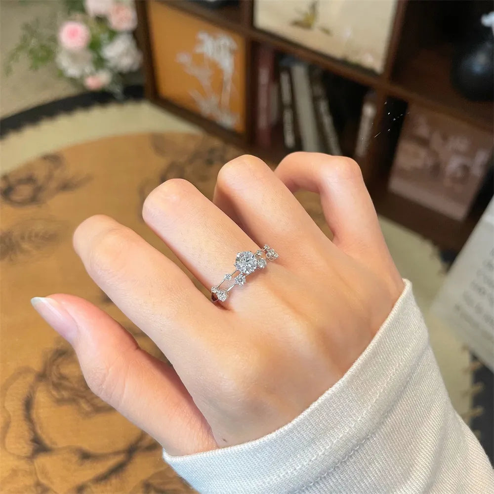 0.54 ct Celestial Six-Prong Round-Cut Lab-Grown Diamond Ring in 18K White Gold – APYFR0395-W