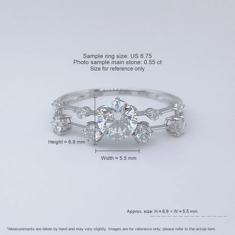 0.54 ct Celestial Six-Prong Round-Cut Lab-Grown Diamond Ring in 18K White Gold – APYFR0395-W