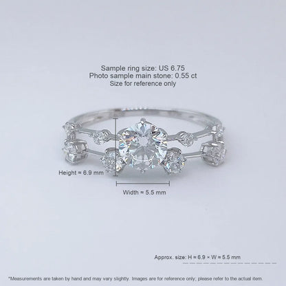 0.54 ct Celestial Six-Prong Round-Cut Lab-Grown Diamond Ring in 18K White Gold – APYFR0395-W