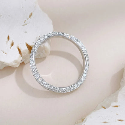 1.01 ctw Pavé Round-Cut Lab-Grown Diamond Band in 18K White Gold