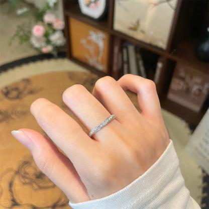 1.01 ctw Pavé Round-Cut Lab-Grown Diamond Band in 18K White Gold