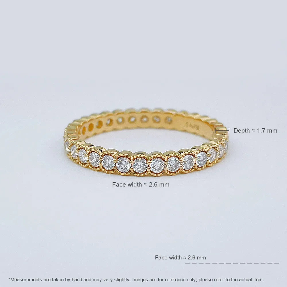 0.71 ctw Statement Stackable Round-Cut Lab-Grown Diamond Band in 18K Yellow Gold – APYFR0397-Y
