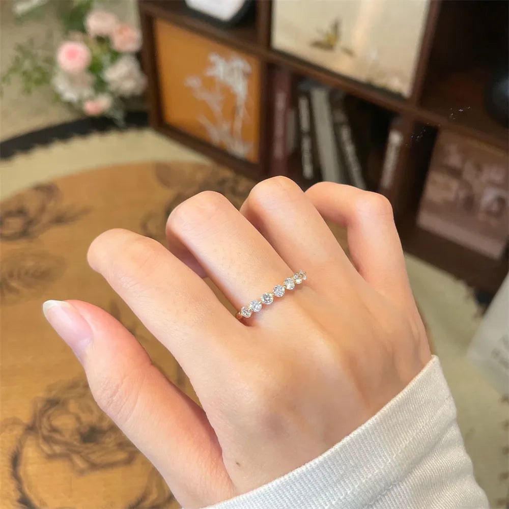 0.6 ctw Celestial Oval-Cut Lab-Grown Diamond Band in 18K Yellow Gold