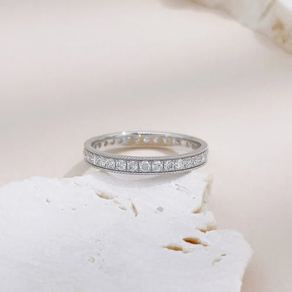 0.49 ctw Statement Stackable Princess-Cut Lab-Grown Diamond Band in 18K White Gold
