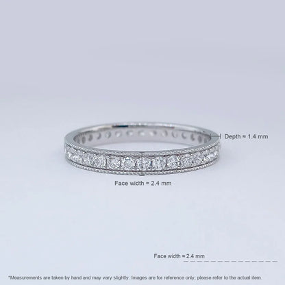 0.49 ctw Statement Stackable Princess-Cut Lab-Grown Diamond Band in 18K White Gold