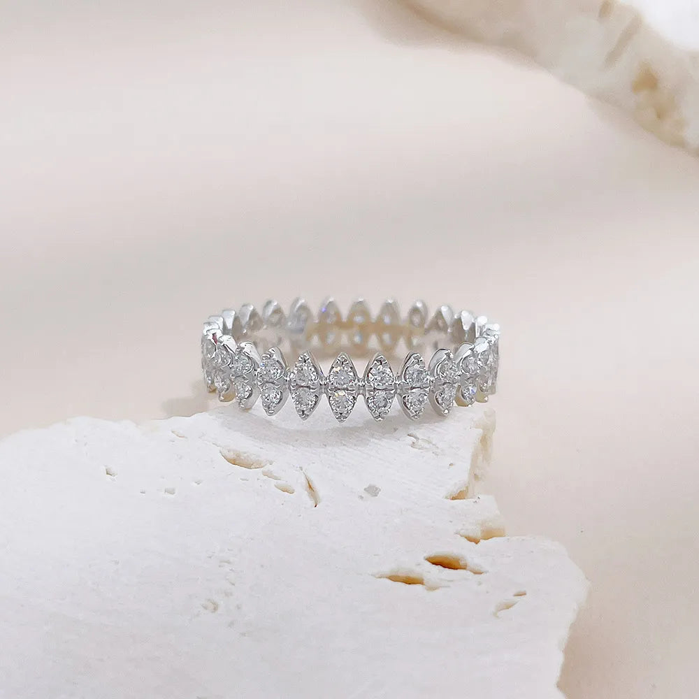 0.54 ctw Marquise-Cut Lab-Grown Diamond Band in 18K White Gold
