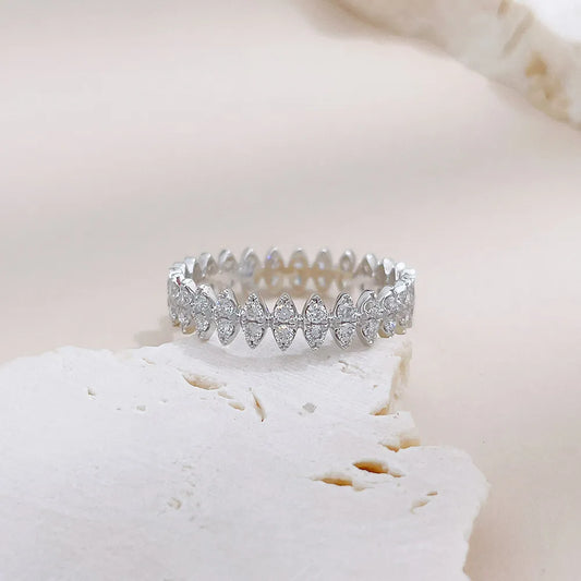 0.54 ctw Marquise-Cut Lab-Grown Diamond Band in 18K White Gold