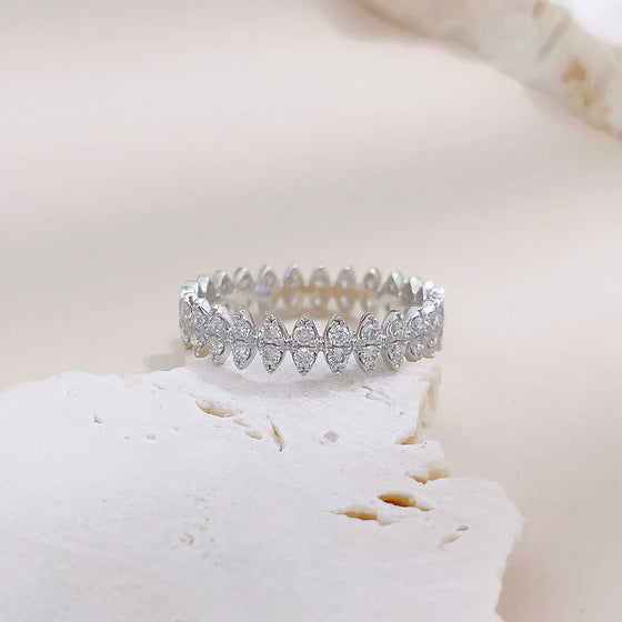 0.54 ctw Marquise-Cut Lab-Grown Diamond Band in 18K White Gold