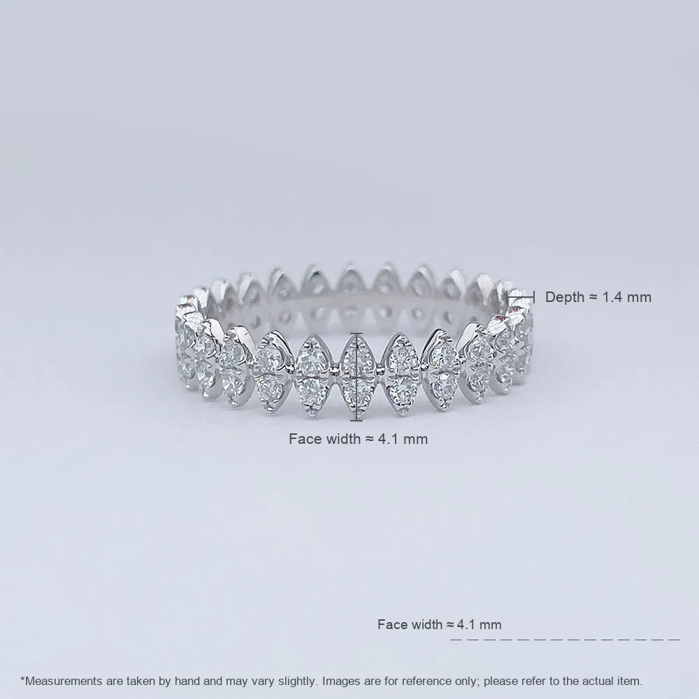 0.54 ctw Marquise-Cut Lab-Grown Diamond Band in 18K White Gold