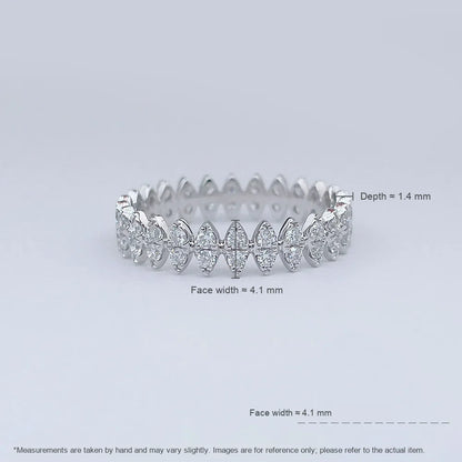 0.54 ctw Marquise-Cut Lab-Grown Diamond Band in 18K White Gold
