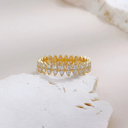 0.55 ctw Marquise-Cut Lab-Grown Diamond Band in 18K Yellow Gold