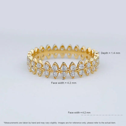 0.55 ctw Marquise-Cut Lab-Grown Diamond Band in 18K Yellow Gold