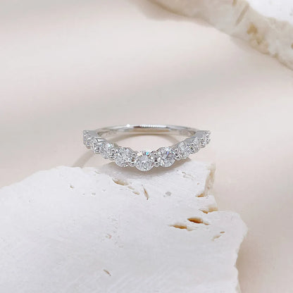 0.83 ctw Minimalist Round-Cut Lab-Grown Diamond Band in 18K White Gold