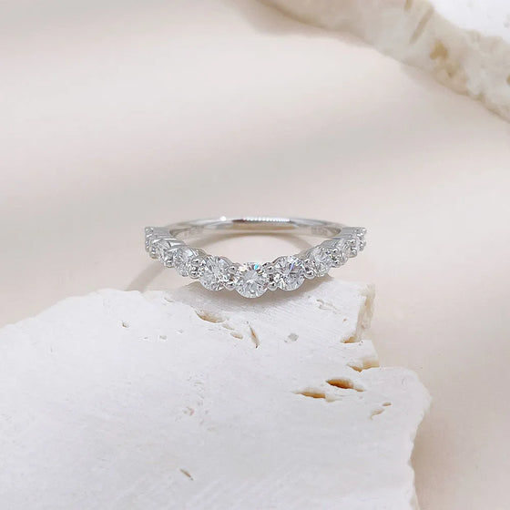 0.83 ctw Minimalist Round-Cut Lab-Grown Diamond Band in 18K White Gold