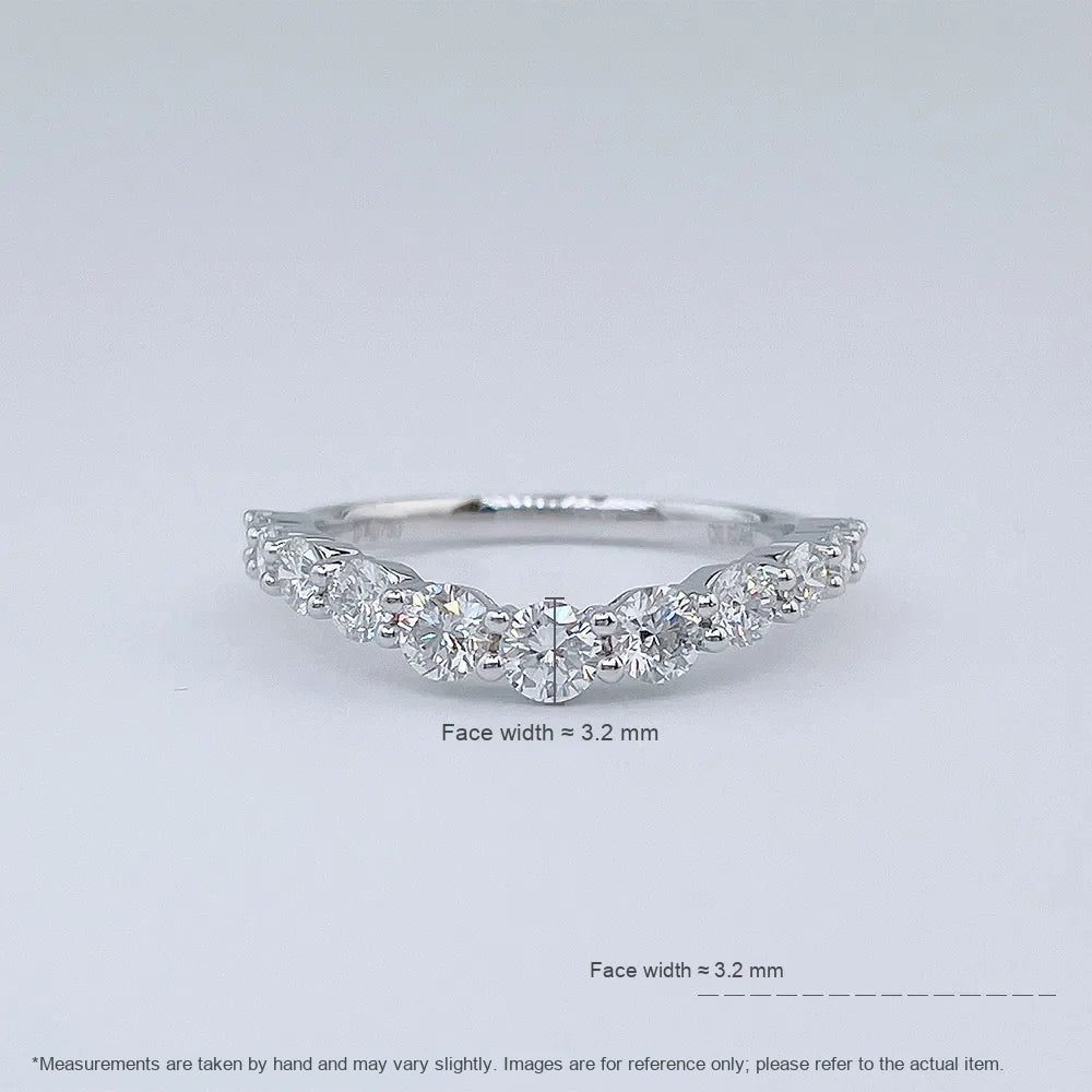 0.83 ctw Minimalist Round-Cut Lab-Grown Diamond Band in 18K White Gold