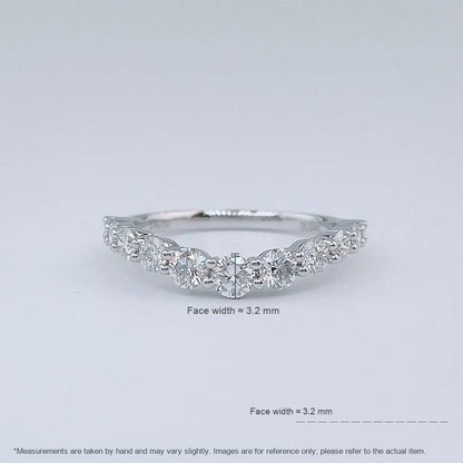 0.83 ctw Minimalist Round-Cut Lab-Grown Diamond Band in 18K White Gold