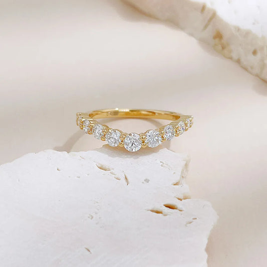 0.81 ctw Minimalist Round-Cut Lab-Grown Diamond Band in 18K Yellow Gold
