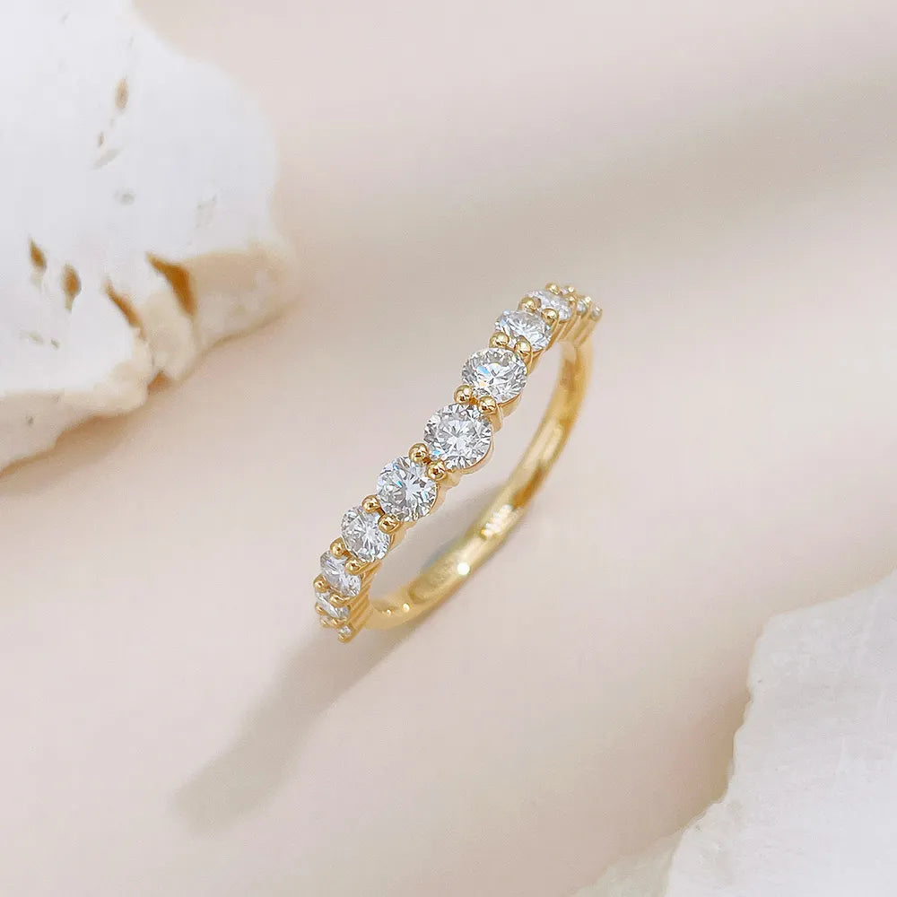 0.81 ctw Minimalist Round-Cut Lab-Grown Diamond Band in 18K Yellow Gold