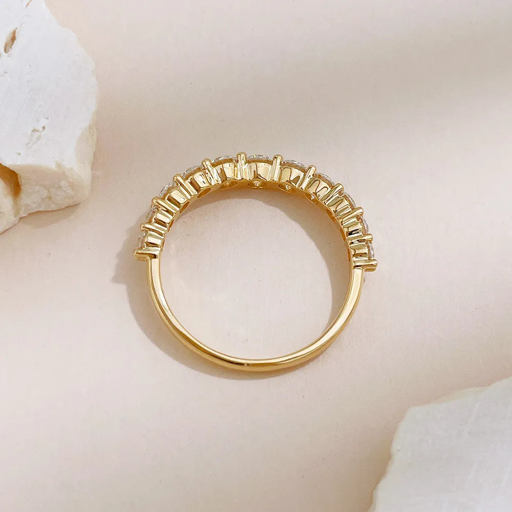 0.81 ctw Minimalist Round-Cut Lab-Grown Diamond Band in 18K Yellow Gold
