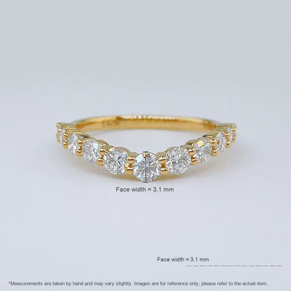 0.81 ctw Minimalist Round-Cut Lab-Grown Diamond Band in 18K Yellow Gold