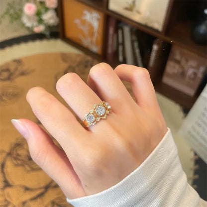0.55 ct Vintage Round-Cut Lab-Grown Diamond Three-Stone Ring in 18K Yellow Gold