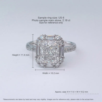 2.14 ct Statement Four-Prong Radiant-Cut Lab-Grown Diamond Ring in PT950 Platinum – APYFR0404-PT