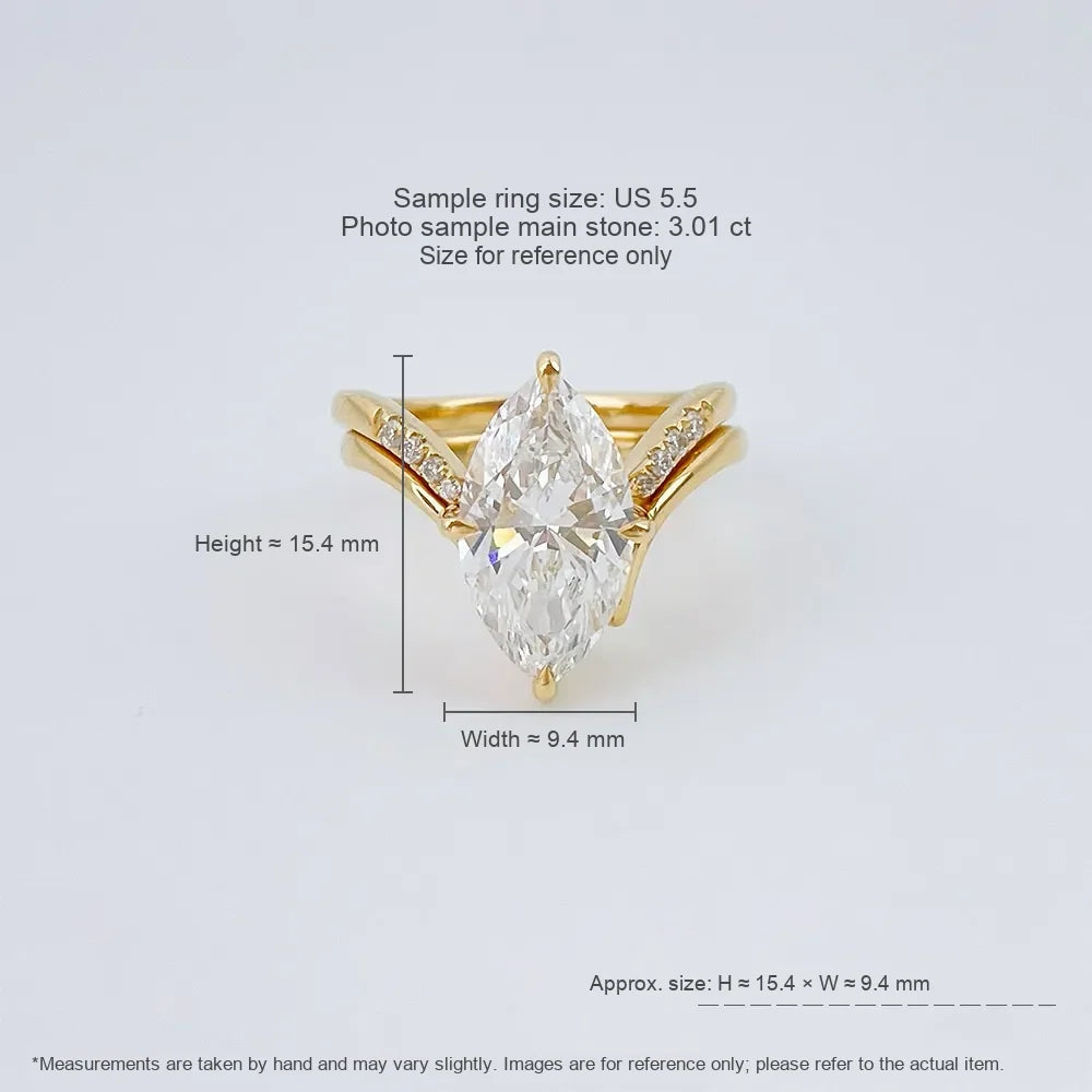 3.01 ct Heart Marquise-Cut Lab-Grown Diamond Ring in 18K Yellow Gold