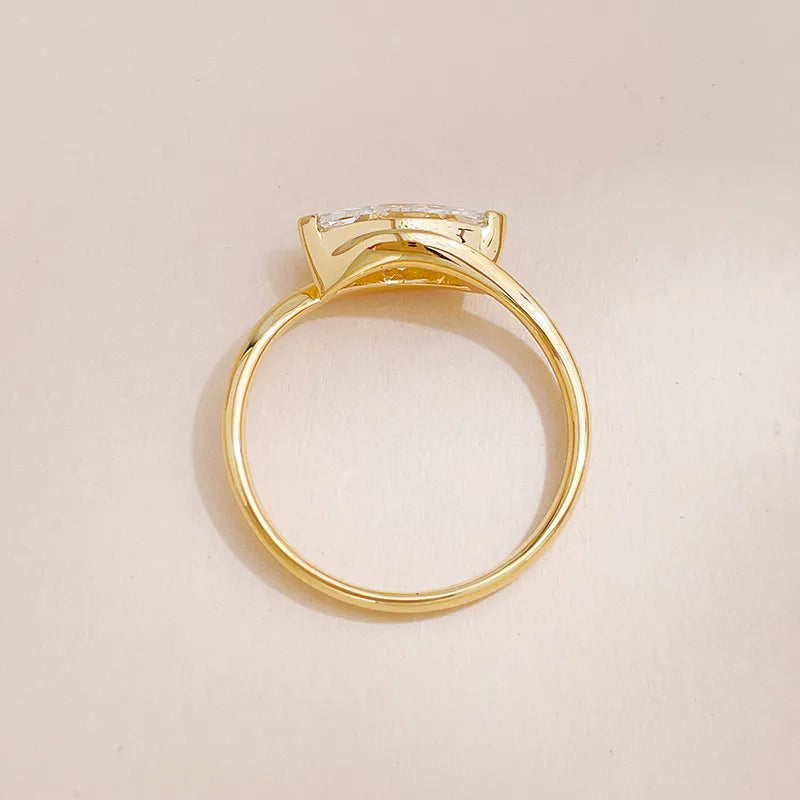 1.09 ct Minimalist Marquise-Cut Lab-Grown Diamond Solitaire Ring in 18K Yellow Gold