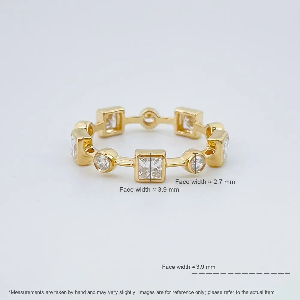 0.89 ctw Geometric Mixed-Cut Lab-Grown Diamond Band in 18K Yellow Gold