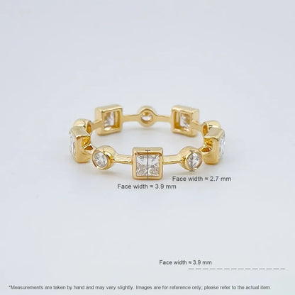 0.89 ctw Geometric Mixed-Cut Lab-Grown Diamond Band in 18K Yellow Gold