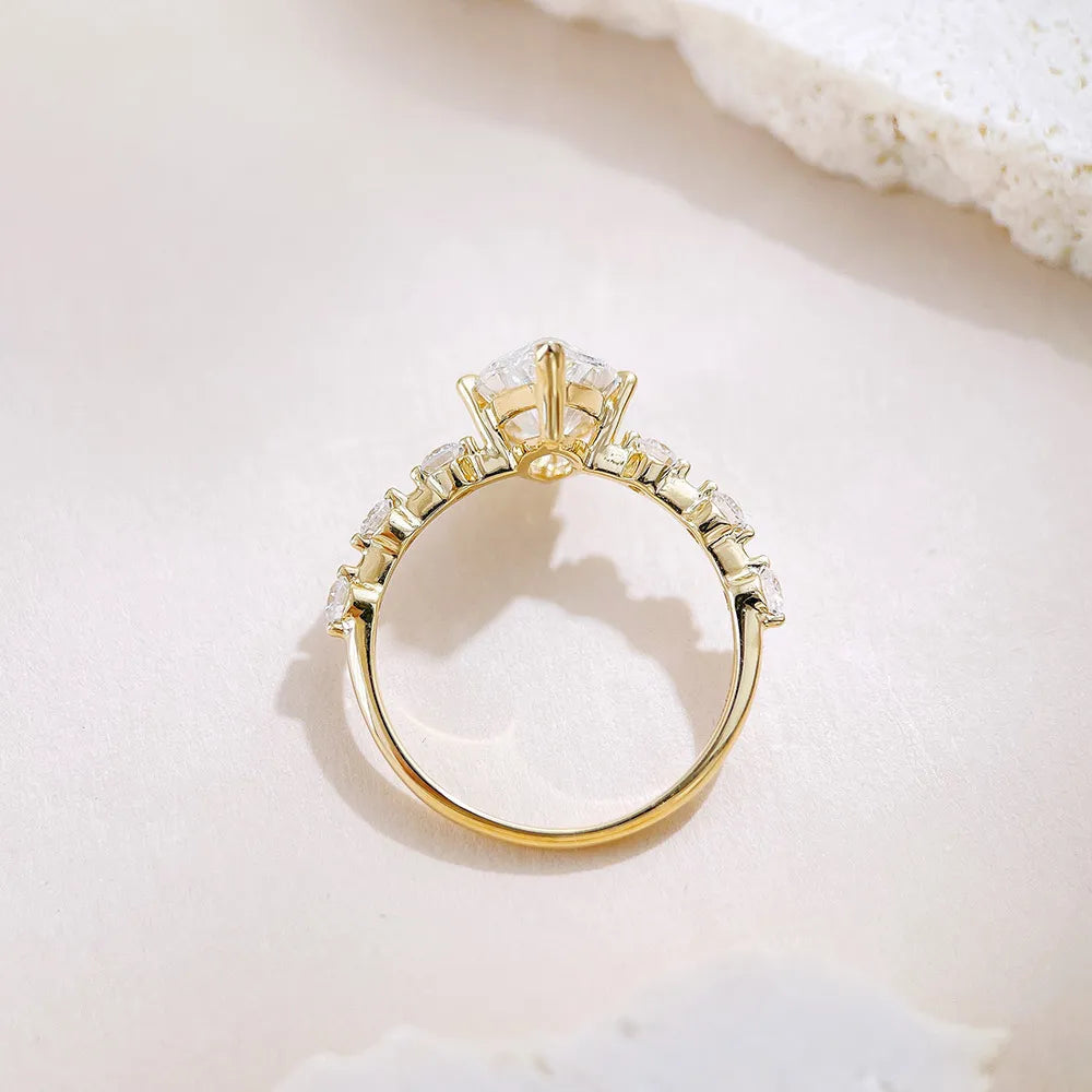 2.01 ct Stackable Marquise-Cut Lab-Grown Diamond Ring in 18K Yellow Gold