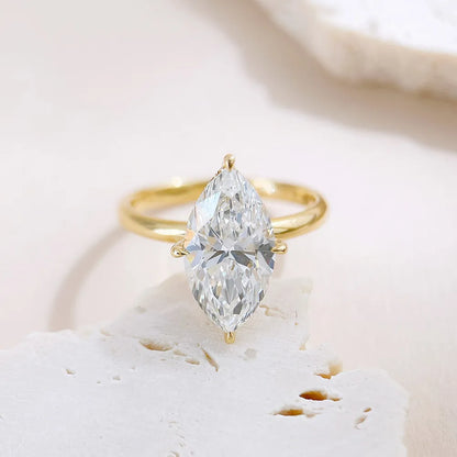 3.03 ct Minimalist Marquise-Cut Lab-Grown Diamond Ring in 18K Yellow Gold – APYFR0410-Y