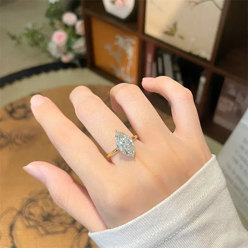 3.03 ct Minimalist Marquise-Cut Lab-Grown Diamond Ring in 18K Yellow Gold – APYFR0410-Y