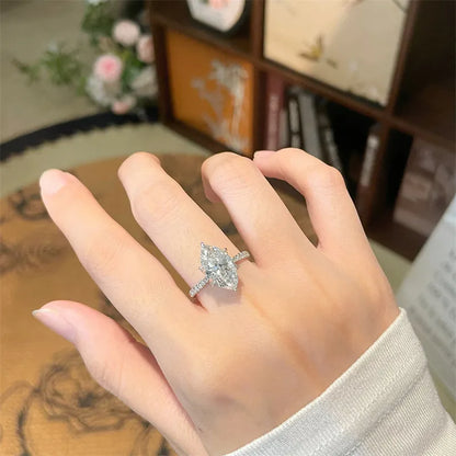 3.07 ct Marquise-Cut Lab-Grown Diamond Ring in 18K White Gold