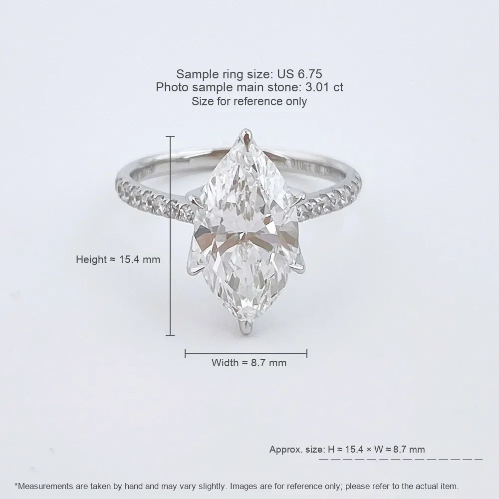 3.07 ct Marquise-Cut Lab-Grown Diamond Ring in 18K White Gold
