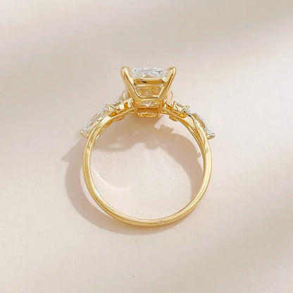 3.03 ct Vintage Radiant-Cut Lab-Grown Diamond Ring in 18K Yellow Gold